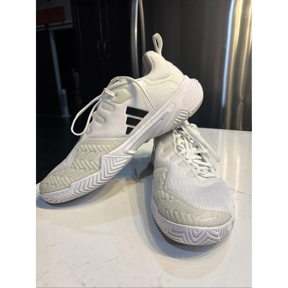 Adidas Barricade Tennis Shoes White Black Men's Athletic Sneakers SZ 9